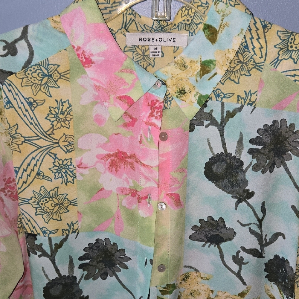Rose & Olive Multicolor Floral Blouse